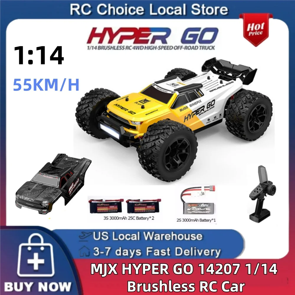 

Радиоуправляемая машина MJX Hyper Go 14207 1/14, бесщеточная, RTR, с двумя кузовами, 4WD, внедорожник, профессиональное пропорциональное управление