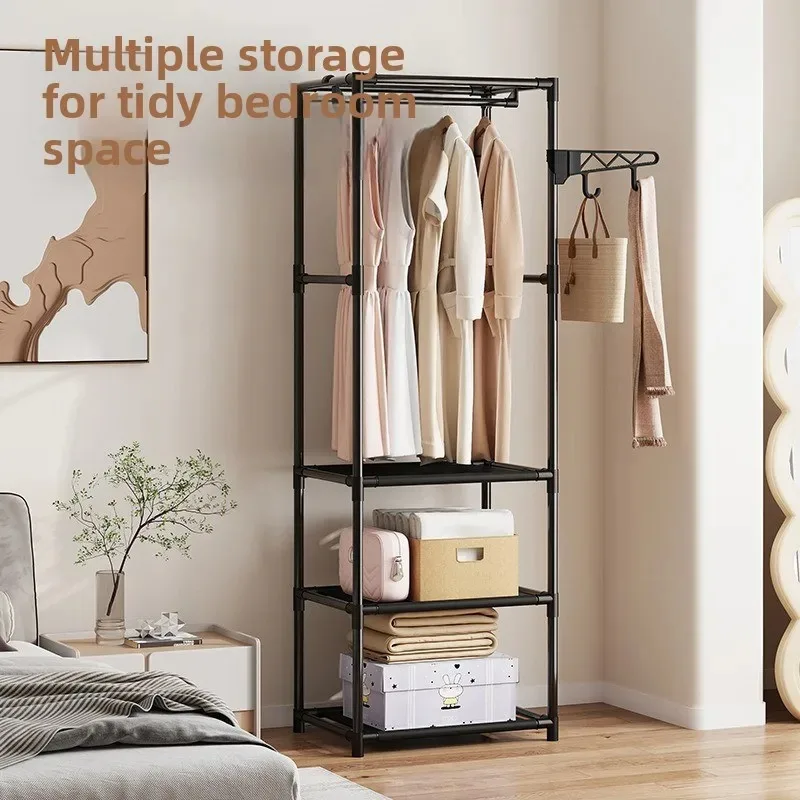 

Simple Three-row Multi-functional Storage Hanger Household Bedroom Floor Rack Coat Rack