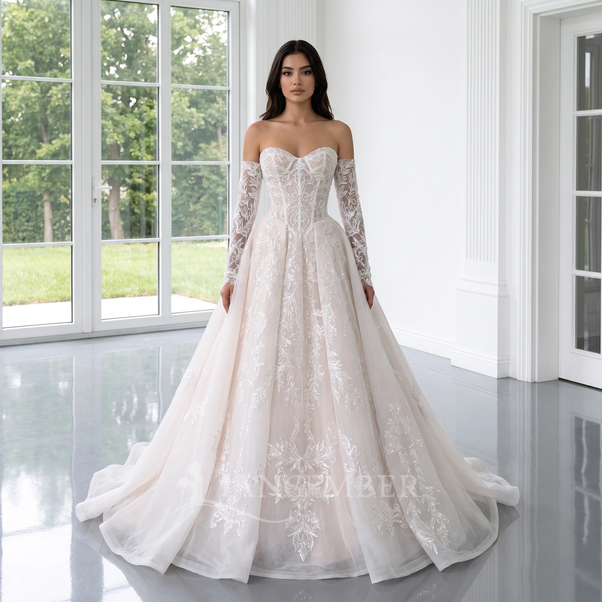 Bohemian Wedding Dress Scoop Neck Lace Boho Backless Beach Bridal Gowns Vestido de novia Sweep Train A-line Customized 2026