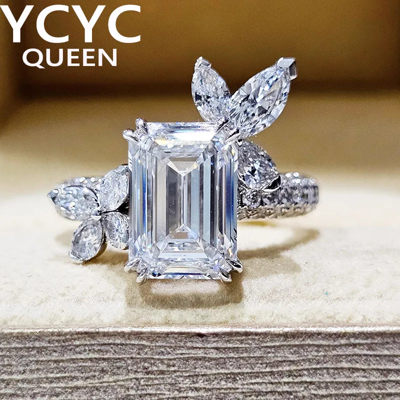 

5 6 7 8 9 10 Carat Real Solid 14K White Gold Ring Pear shape moissanite Diamonds Women Wedding Party Engagement Ring Classic
