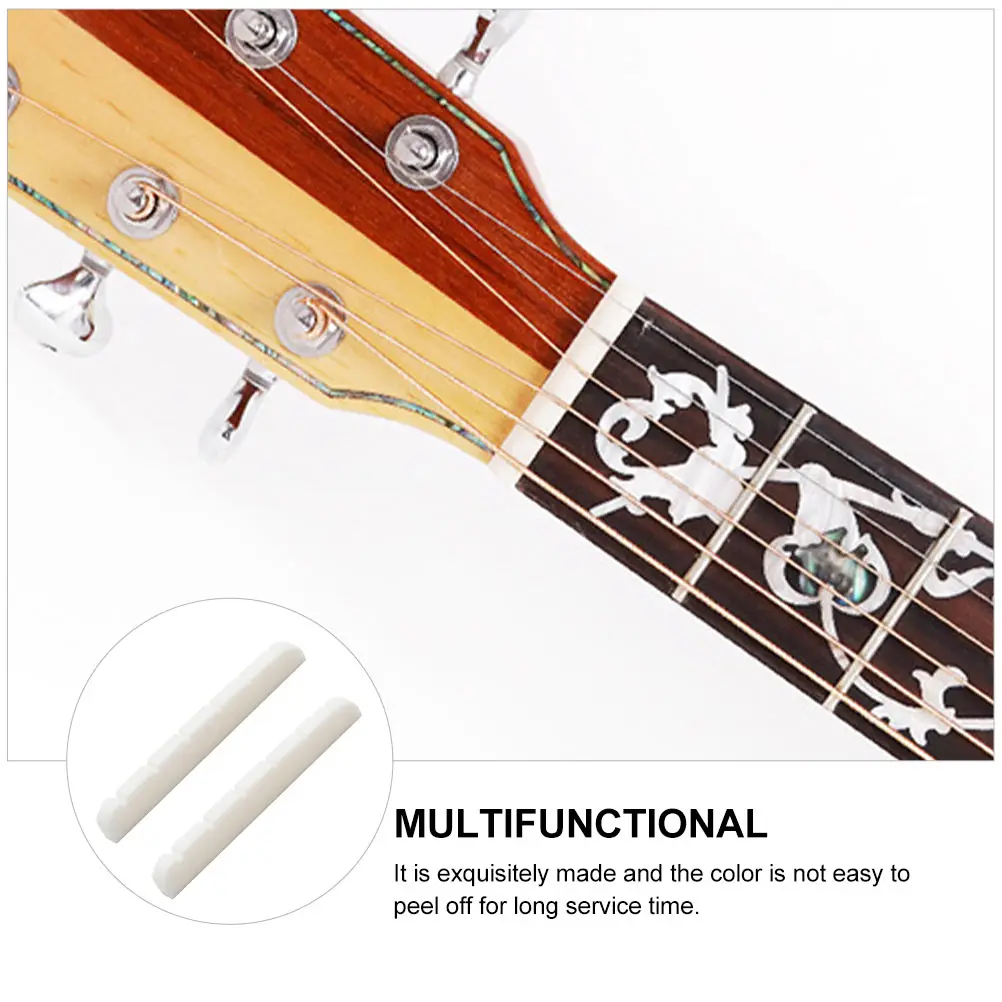 

2 Pcs Beef Bone Nut Guitar Bridge Adjustment Electric Nuts Adjustable Accessories