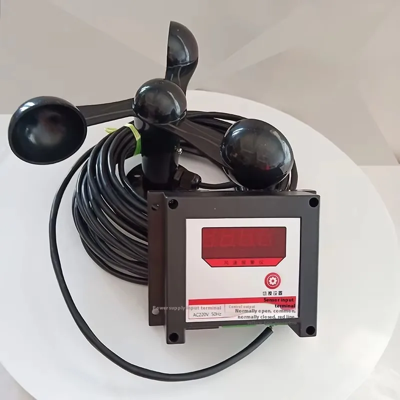 Aluminum 3‑Cup Wind‑Speed Alarm Meter High‑Precision Anemometer for Tower‑Crane Construction‑Machinery Safety Monitoring