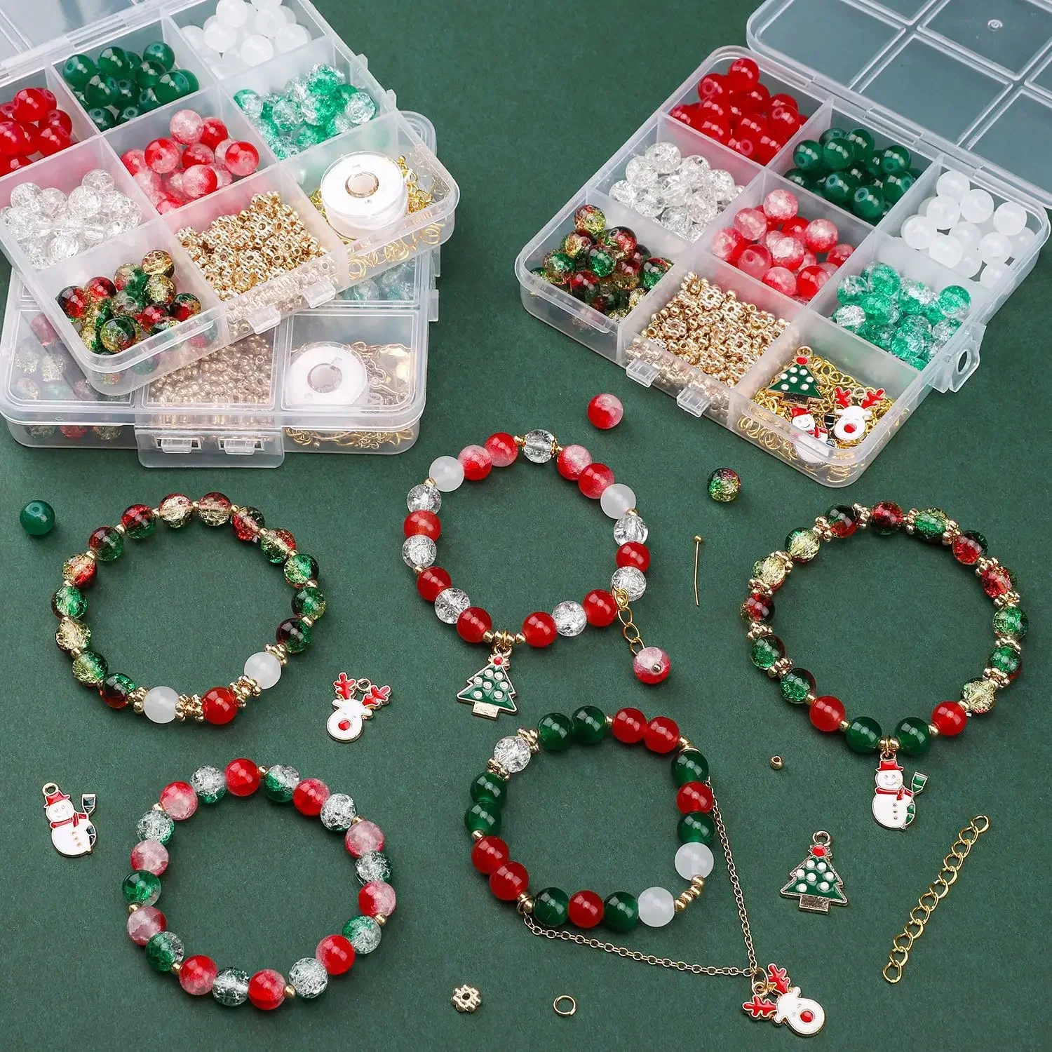 24Grid Christmas Series Box Set Unique Loose Beads Handmade DIY Jewelry Bracelet Earring Accessories Materials