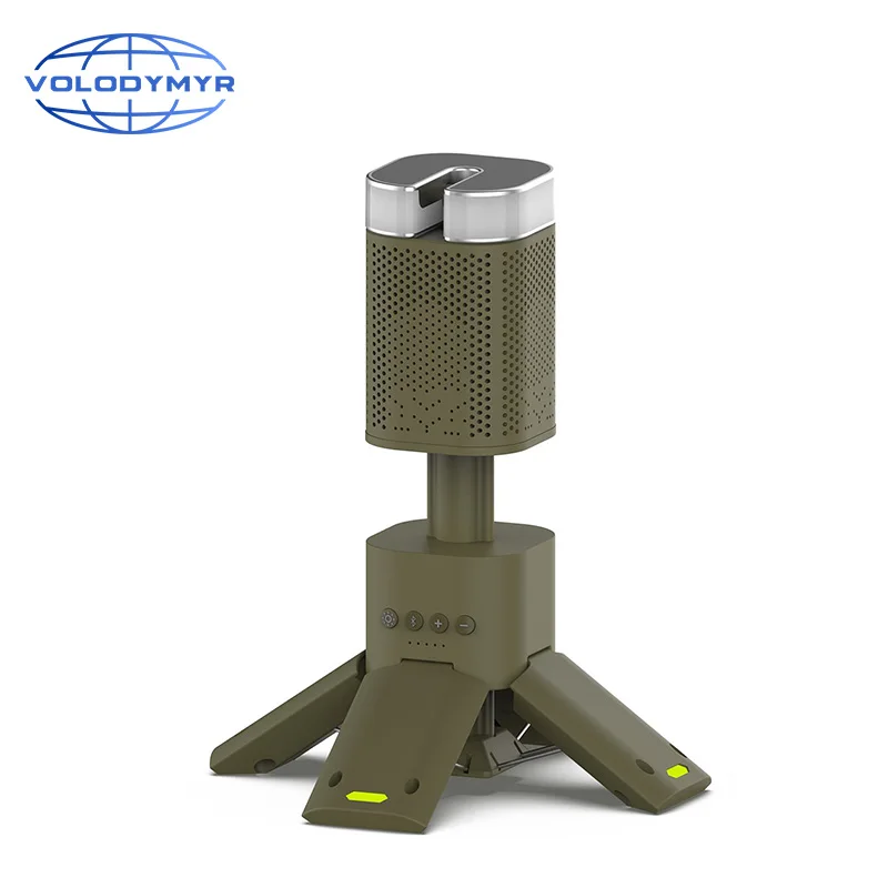 VOLODYMYR Telescopico LED Luce da campeggio Faro portatile Altoparlante Bluetooth 14000mAh Torcia esterna impermeabile magnetica