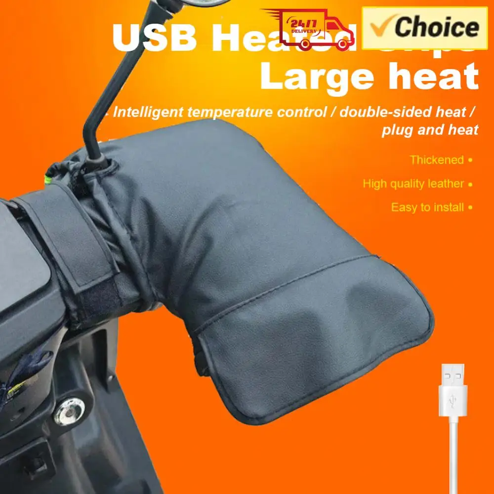 

Electric Heating Handlebar Gloves Windproof Motorcycle Handlebar Muffs Hand Warmer 3 Levels Temp Motorcycle Handle Bar Mittens