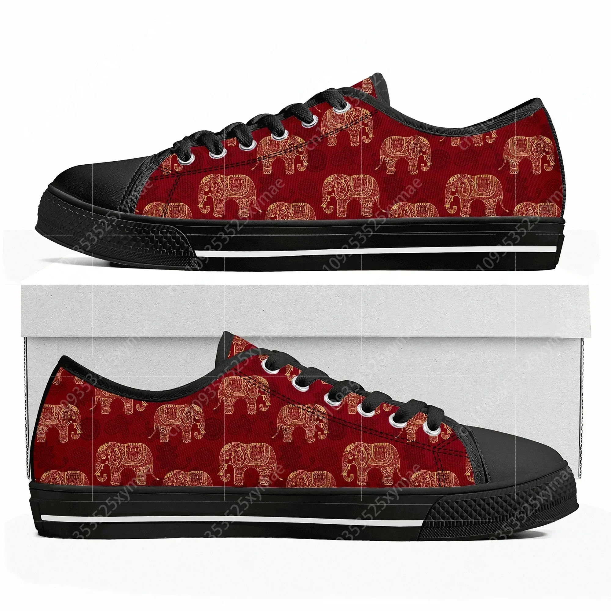 

New Elephant Print Low Top High Quality Sneakers Mens Womens Teenager Tailor-made Shoe Canvas Sneaker Casual Couple Shoes