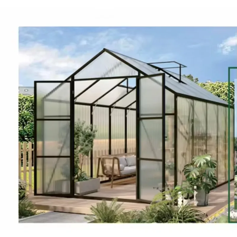 8 * 10 foot greenhouse with stronger wind protection and roof vents