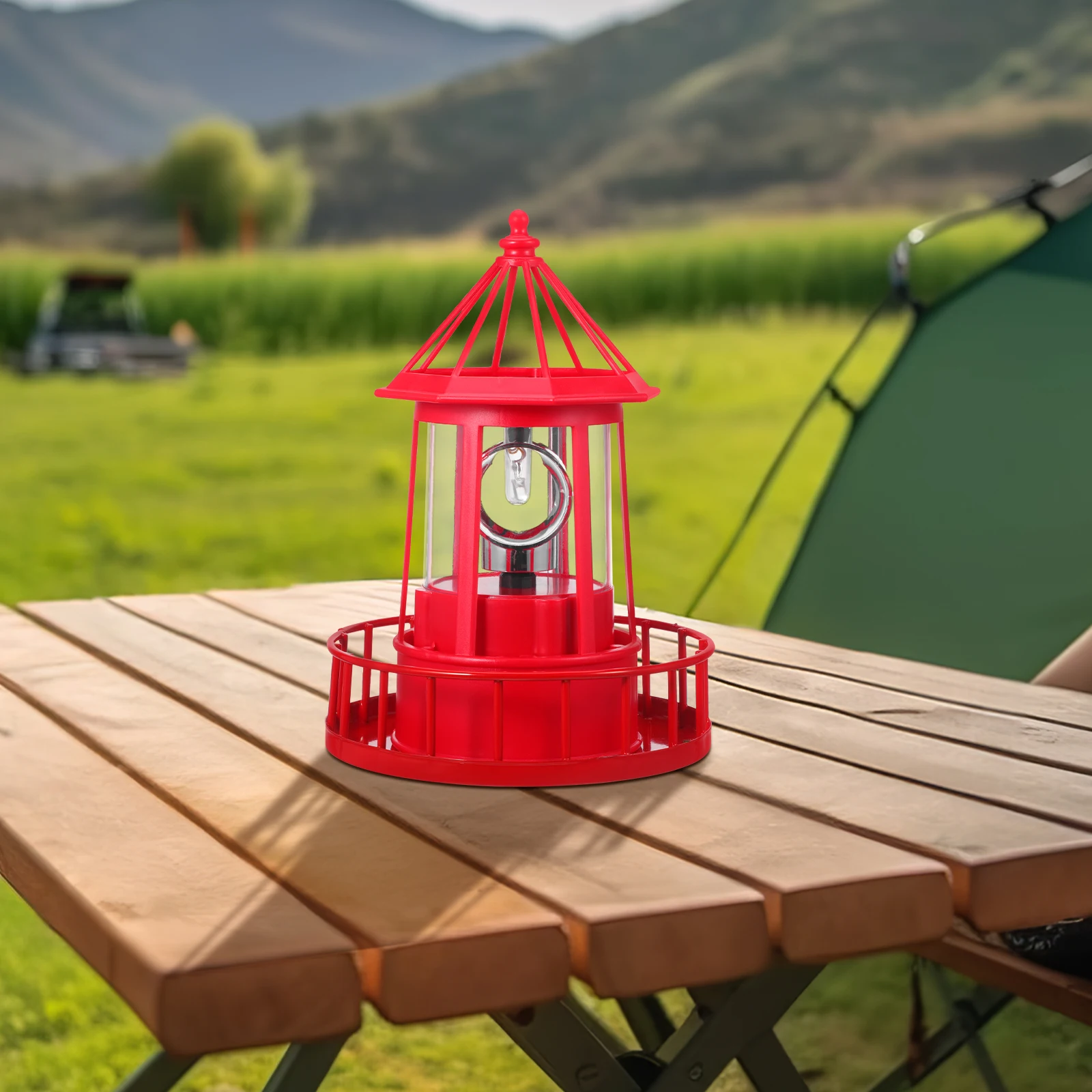 

Rotating Lighthouse Projector Lamp Solar Garden Durable ABS Iron Material Yard Outdoor Lighting Decor Waterproof