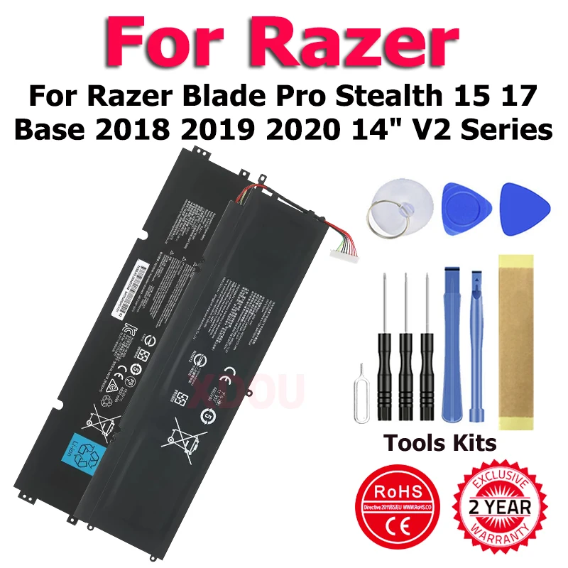 Xdou batterie für razer klinge stealth 13 14 15 17 pro 2016 2018 2019 2020 v2 serie notebook RZ09-0195 RZ09-03006 RZ09-0328