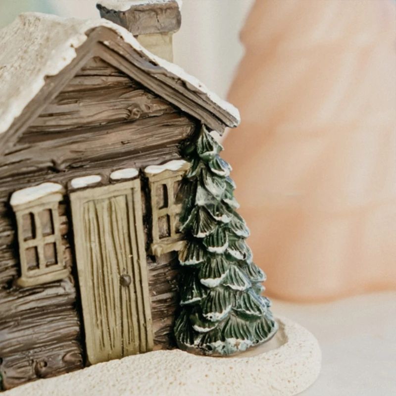 Unique Cabin Stand Ceramic Cabin Chimney Holder for Christmas Home and Office Festivities