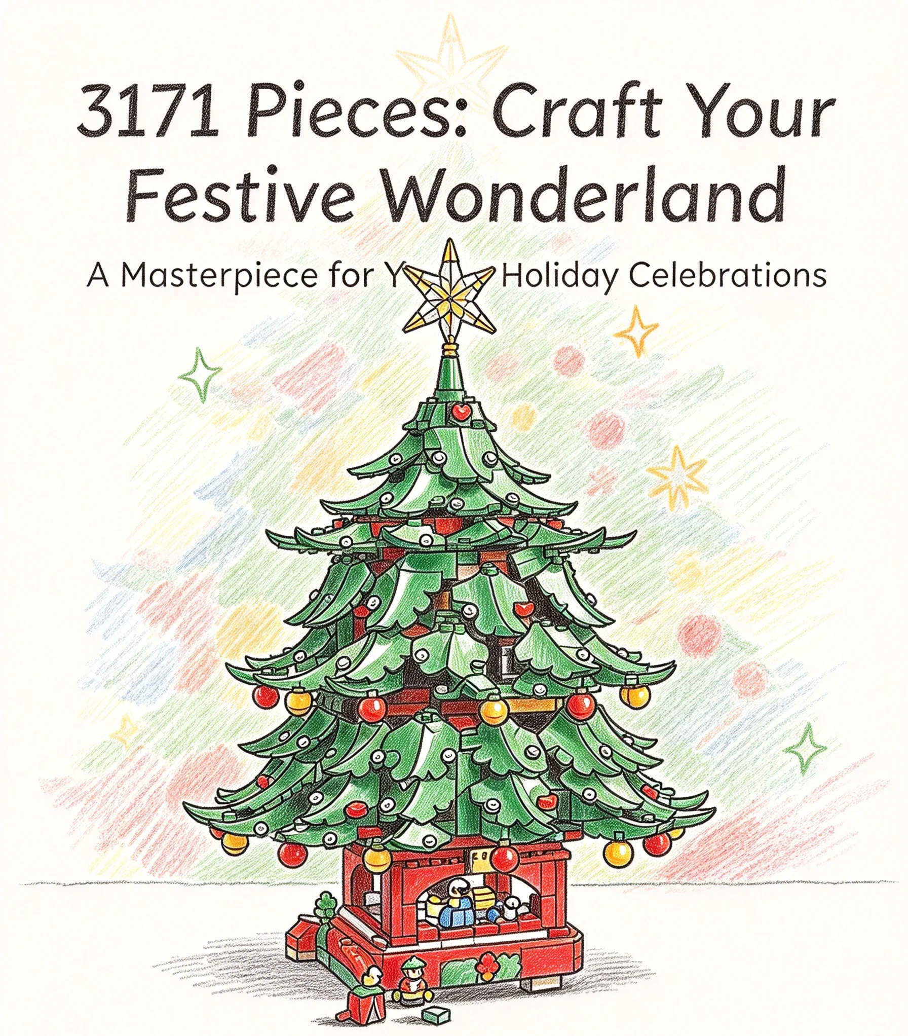 3171pcs Christmas Building Blocks Set  Santa Claus Family & Christmas Tree Model Christmas Gift Toy Decoration For Adults
