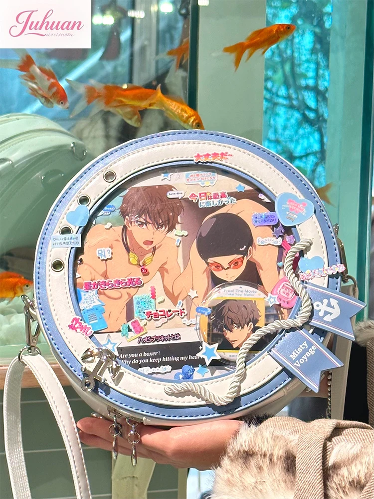 Japanese Original Niche Small Round Cake Ltabag Women's Shoulder Messenger Newspaper Nautical Diary Sweet College Style Backpack