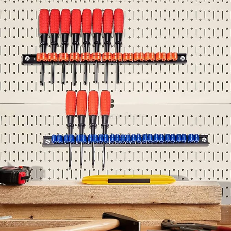 Imagem -06 - Suporte de Ferramenta de Plástico Chave de Fenda Organizador Ferroviário Rack Montado na Parede Bandeja Soquetes Ferramentas Armazenamento Rack Garagem Ferramenta Gabinete