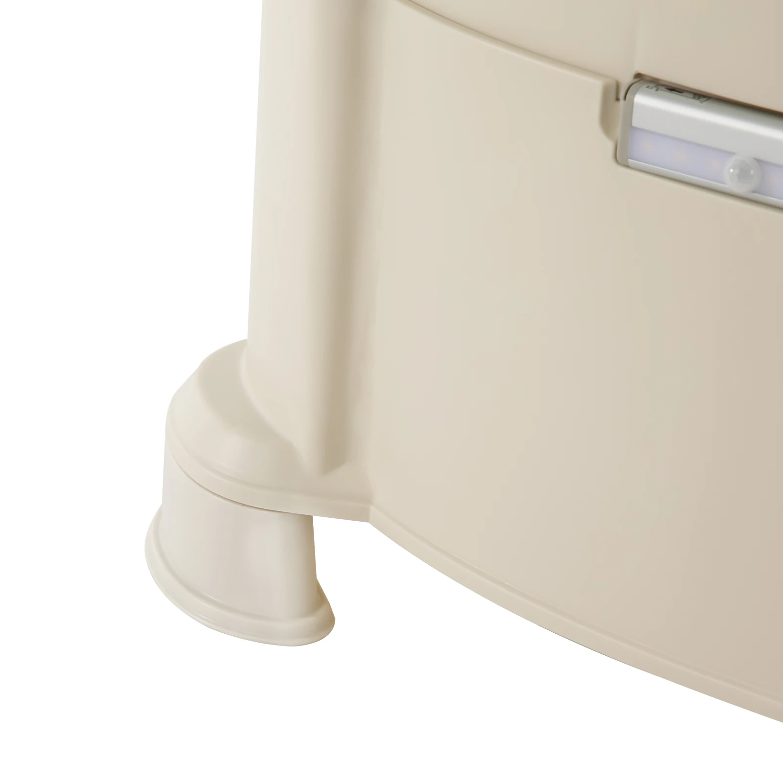 Portable Bedside Commode with High-Quality PP and PU, Stable Construction, Sensor Light for Night Safety, Non-Slip Feet, Easy