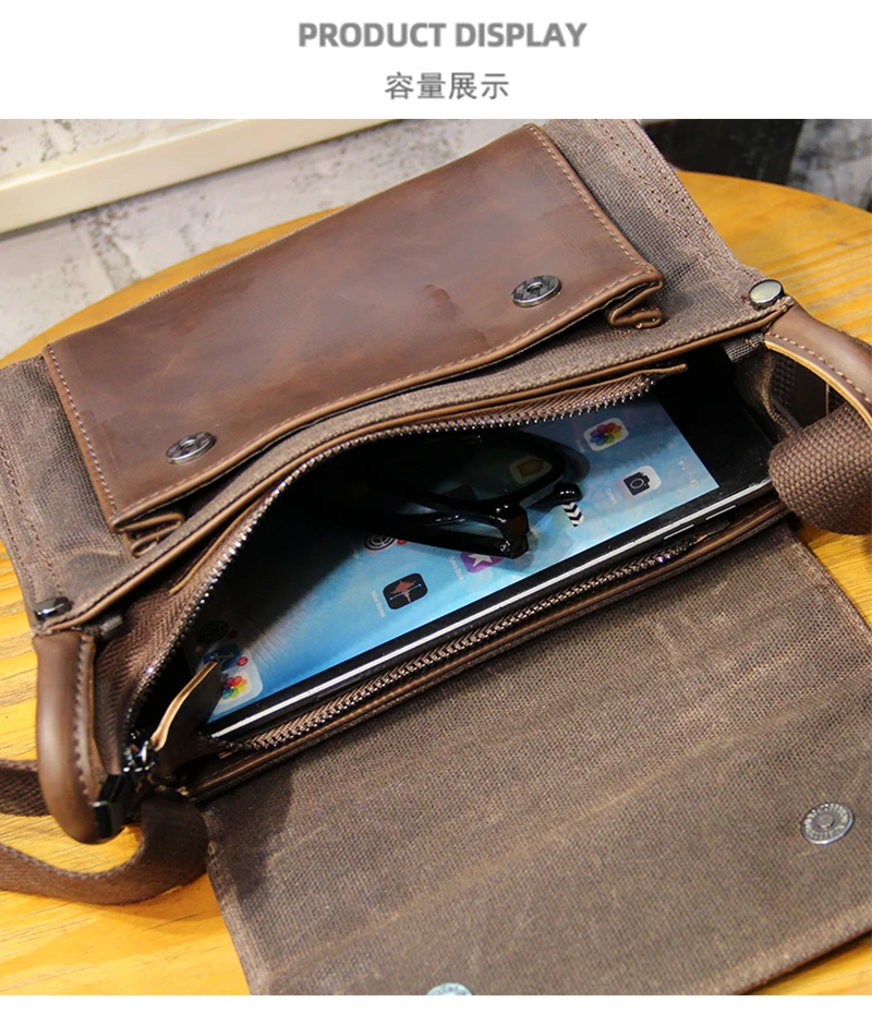 Newly Designed Retro Cross Body Bag Men\'s Small Messenger Bag Single Shoulder Flap Small Square Bag