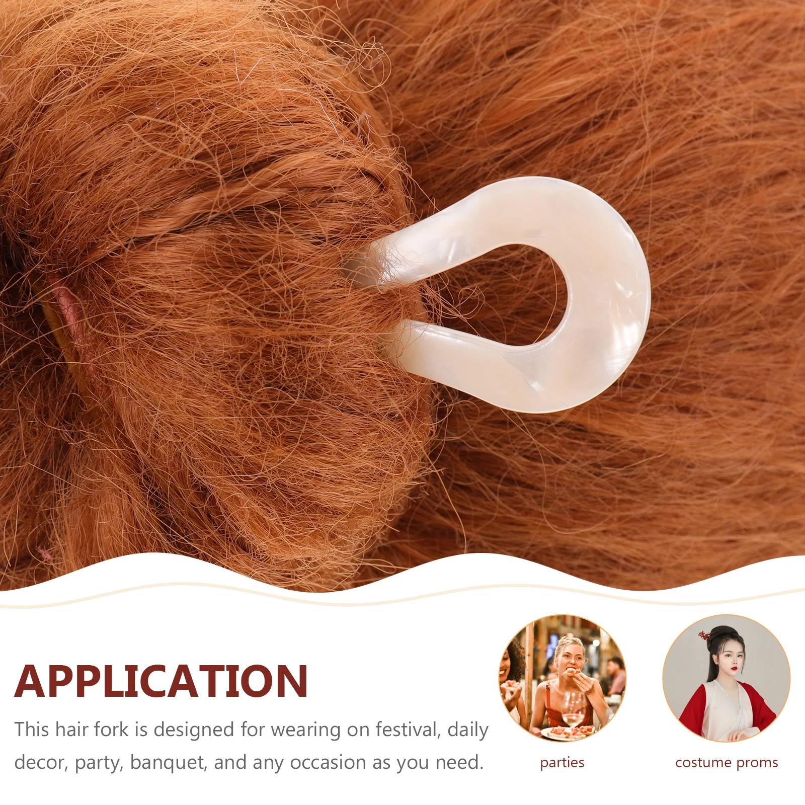 

2pcs U-shaped Hairpin Acetate Sheet Elegant Accessories French Pins for Women Bun Sticks Long Hair Barrette Silver Color