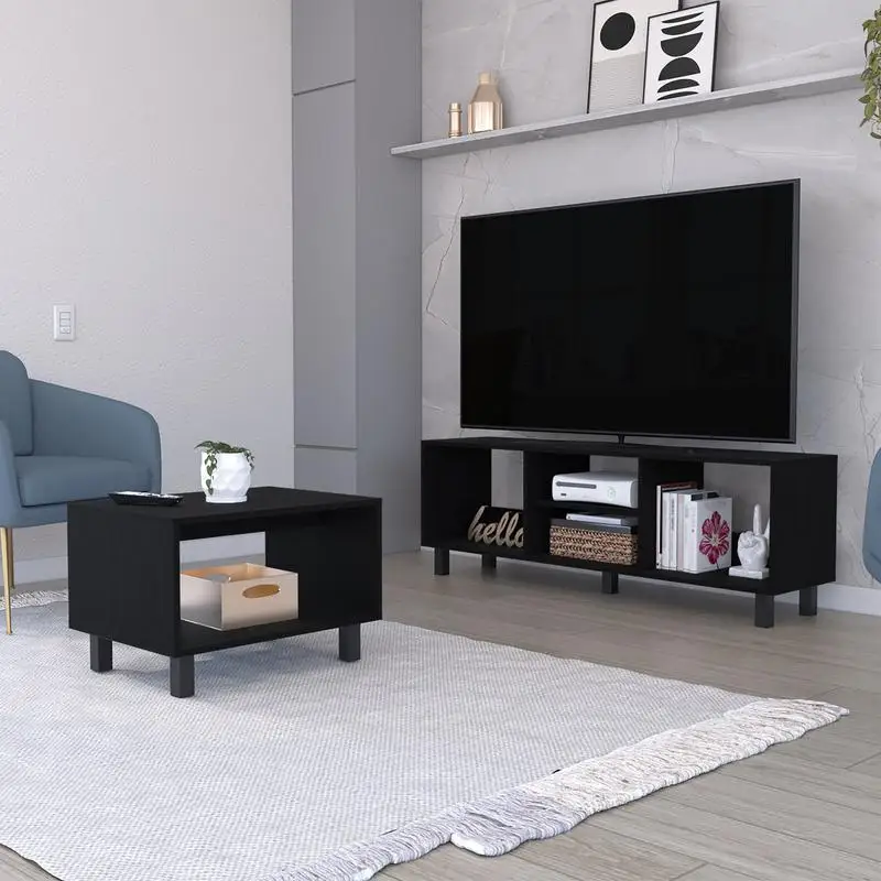 2-Piece Living Room Set with TV Stand & Coffee Table