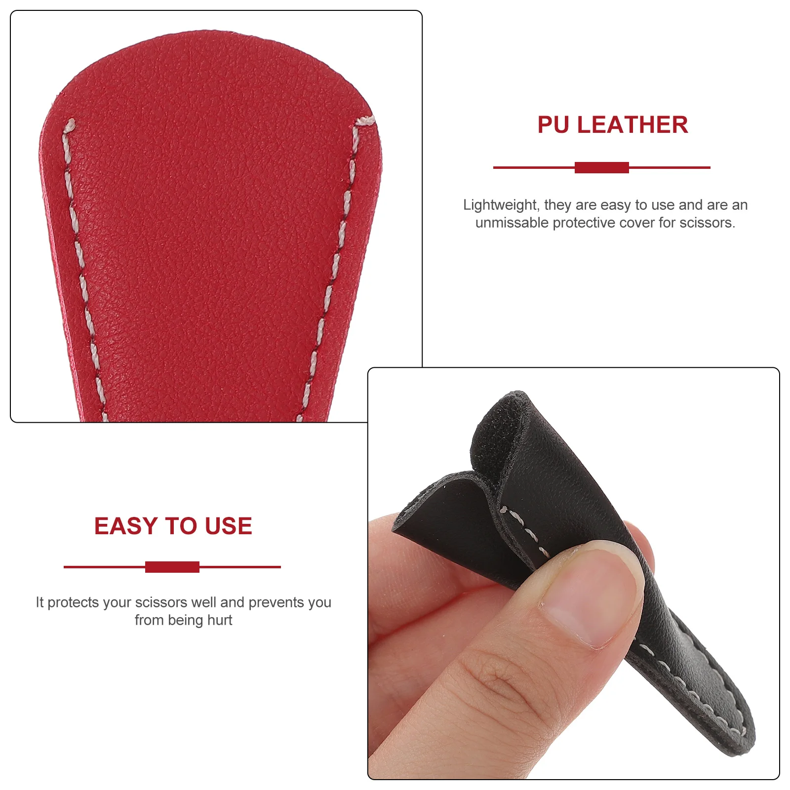 

3 Pcs Scissors Sheath Covers High Quality PU Durable Safe Practical Stylish Protection Barber Shears Safety Different