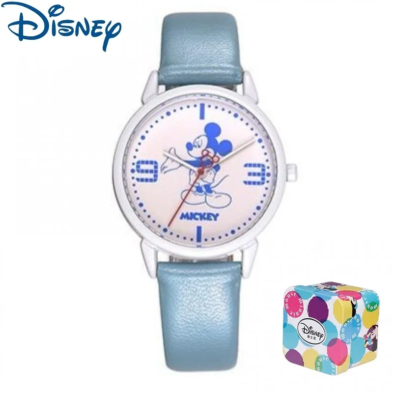 Disney-Mickey Mouse Cartoon Watch para crianças, relógio unissex de quartzo japonês, impermeável, novo, original, menino, menina, criança