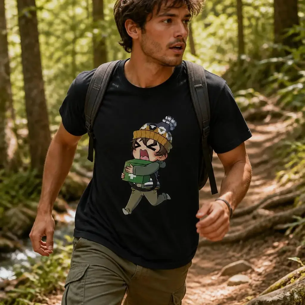 Bryan Chibi Medical Courier Cute Horror Residents Evils Men Retro T Shirt Cotton Clothing Fun Short Sleeve Tee Gift T-Shirts
