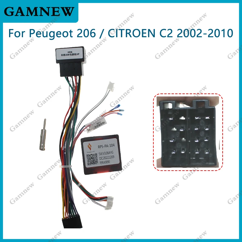 16Pin Car Wiring Harness Adapter Canbus Box Decoder For Peugeot 206 307 Citroen C2 2002-2010 RP5-PA-104