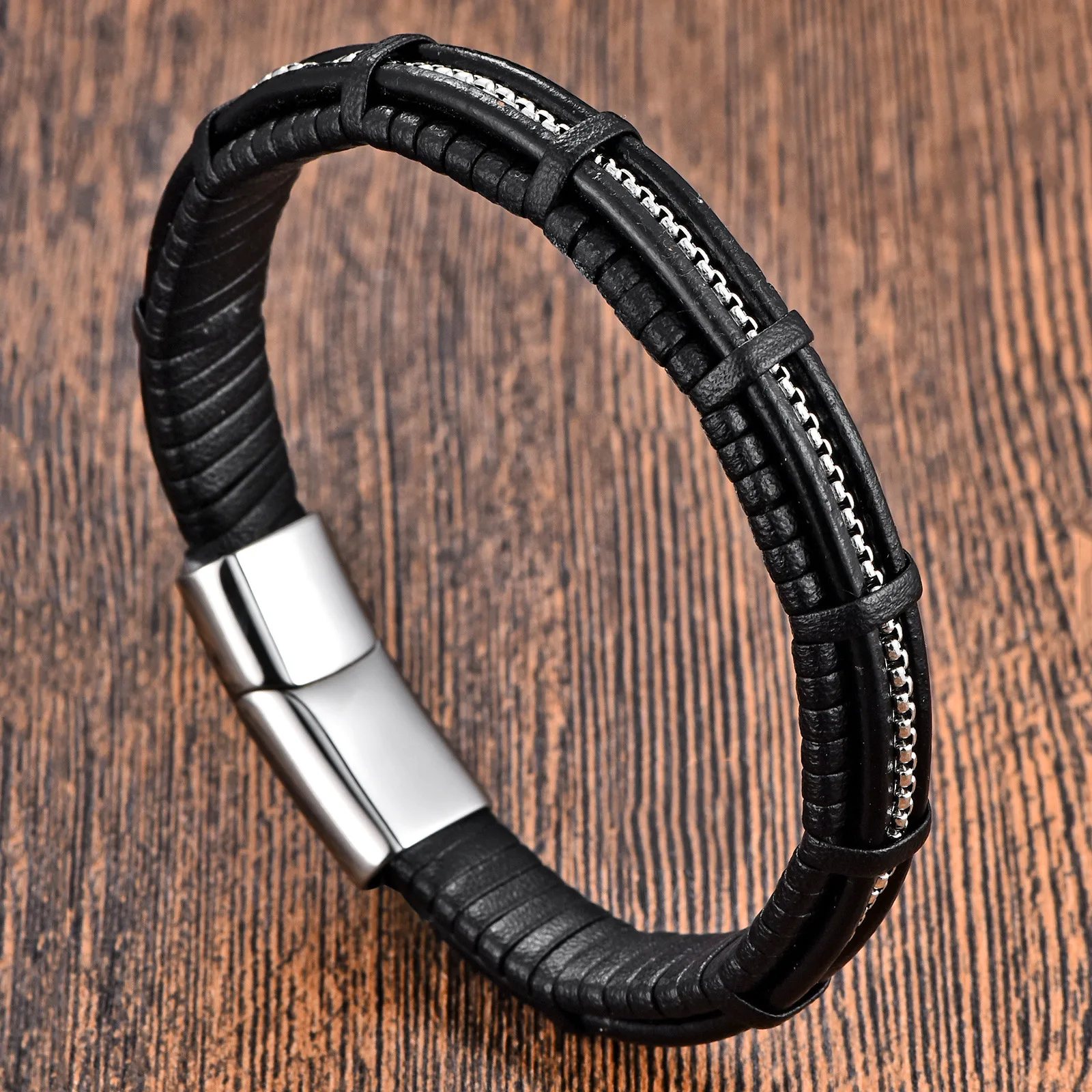 

Genuine Leather Bracelet Simple Leather Bracelet Men's Leather Bracelet Original Jewelry Magnet Bracelet Bracelet