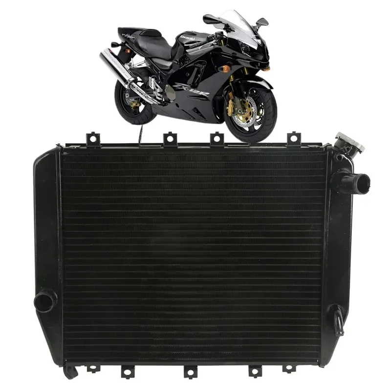 Radiador Refrigerador para Kawasaki Ninja ZX12, ZX-12R, ZX1200, 2002-2005, 2003, 2004, Peças de Motocicleta, Acessórios