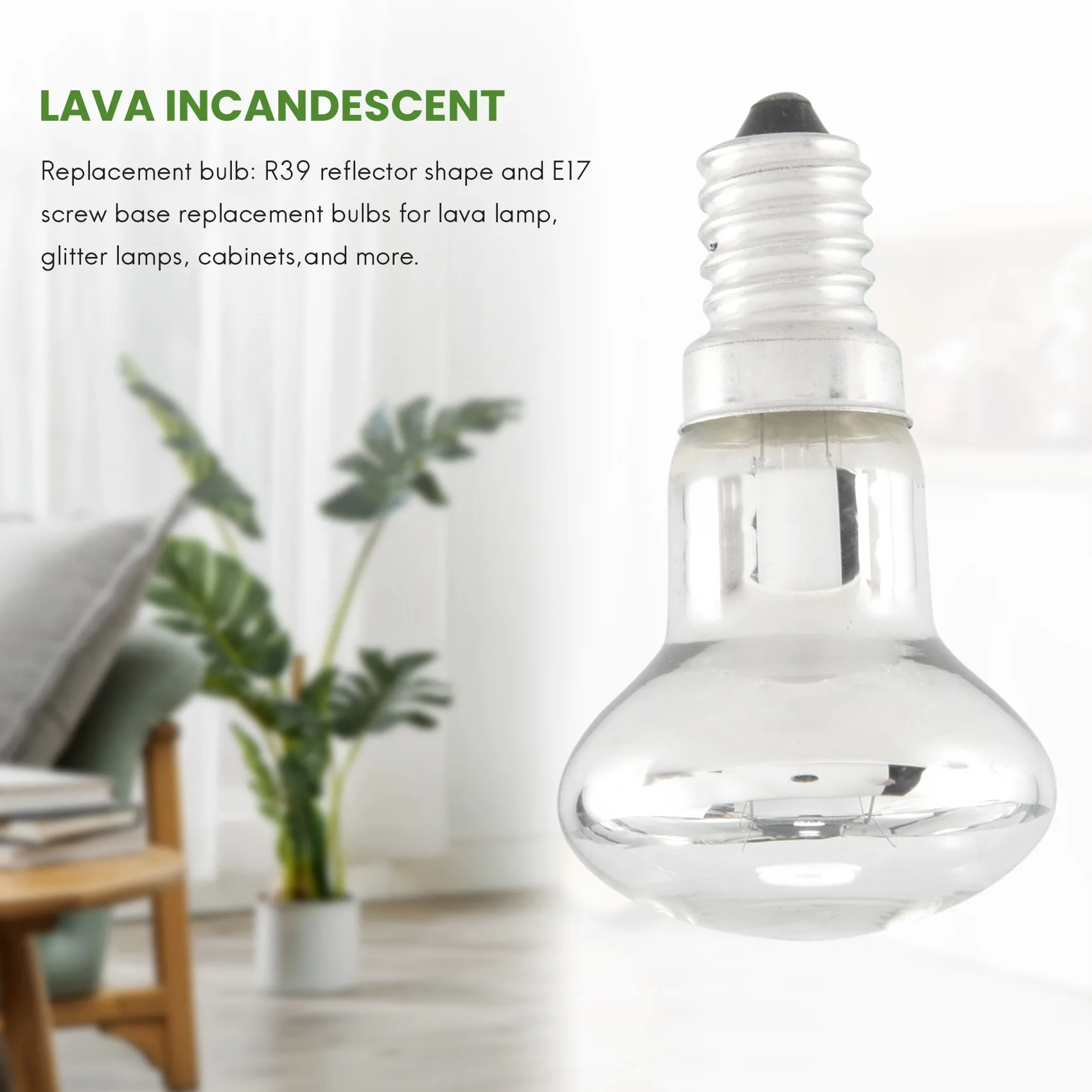 A013 Lámpara de lava de repuesto E14 R39 30W Bombilla de foco con tornillo Reflector transparente Bombillas de luz de punto Lava incandescente 3 piezas