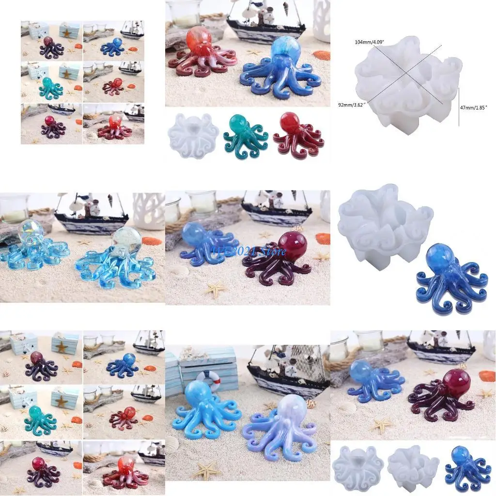 

G5GC Форма для осьминога, силиконовая форма для орнамента для литья эпоксидной смолы, форма для демонстрации животных
