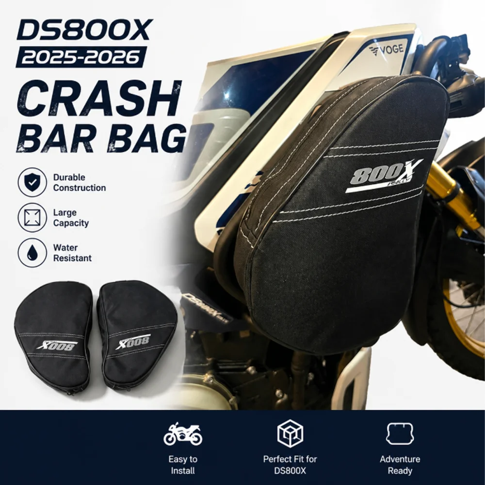 For VOGE DS800 Rally 2025 2026 Storage Bag DS800X DSX800 Water Resistant Tool Pouch Side Luggage Bag Motorcycle Crash Bar Bag