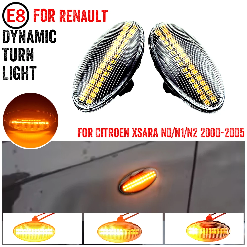 Pair Led Dynamic Turn Signal Side Marker Light For Peugeot 307 206 407 107 607 Sequential Blinker Light For Citroen C1 C2 C3