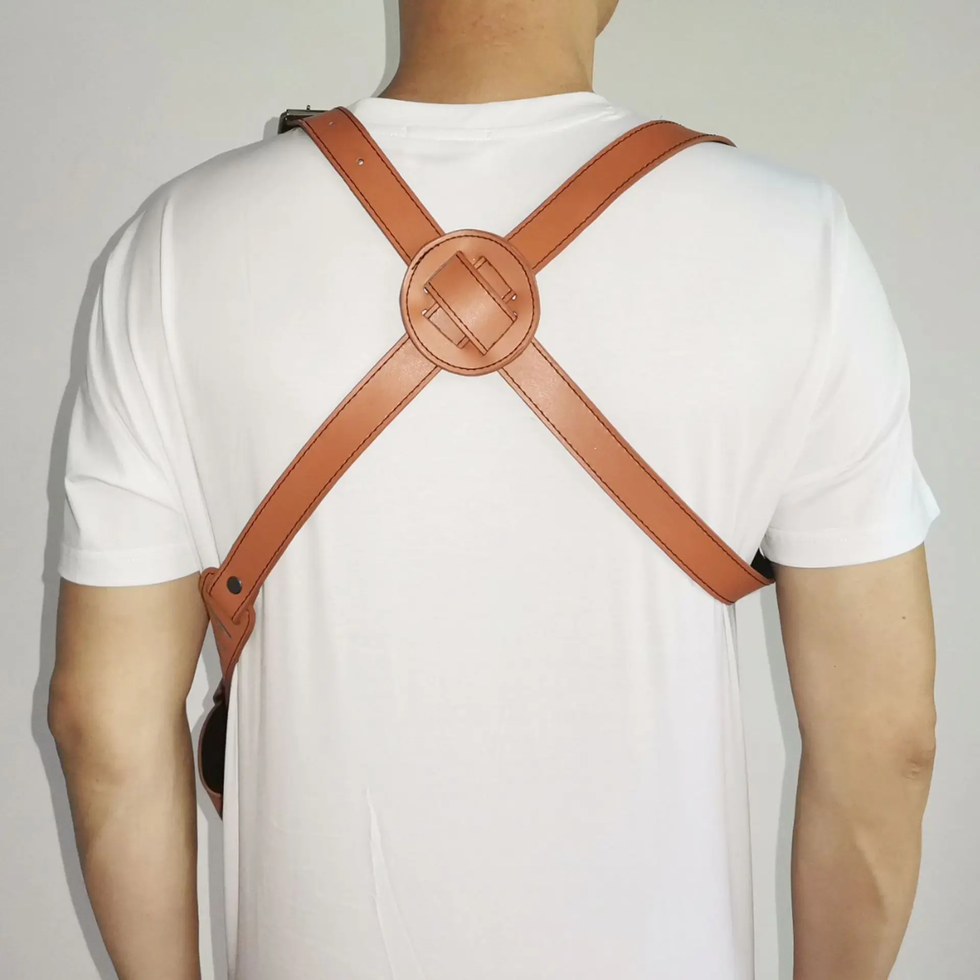 Funda táctica oculta para caza en las axilas, pistola de cuero PU para llevar, Compatible con pistola general, tipo ajustable, hombro