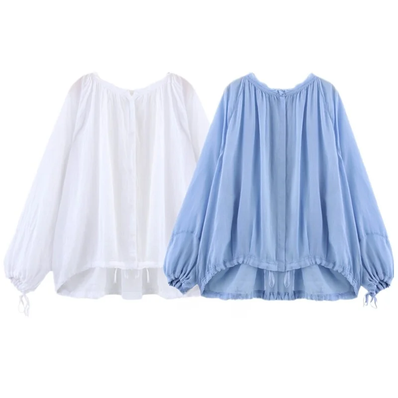 

Лето 2023, женский дизайн Sense round Ne irt, смешанная ткань, свободный крой, длинный све, повседневный, универсальный, 4043050