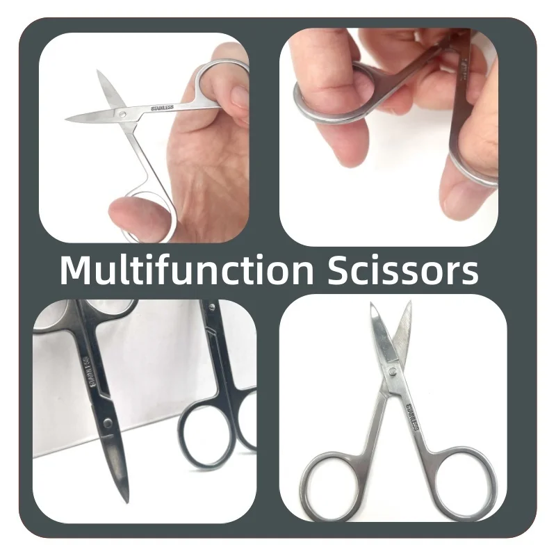 Eyebrow and Nose Hair Scissors, Comfort-Grip Handles, Facial Hair Grooming, Eyebrow, Nose, Mustache, Beard