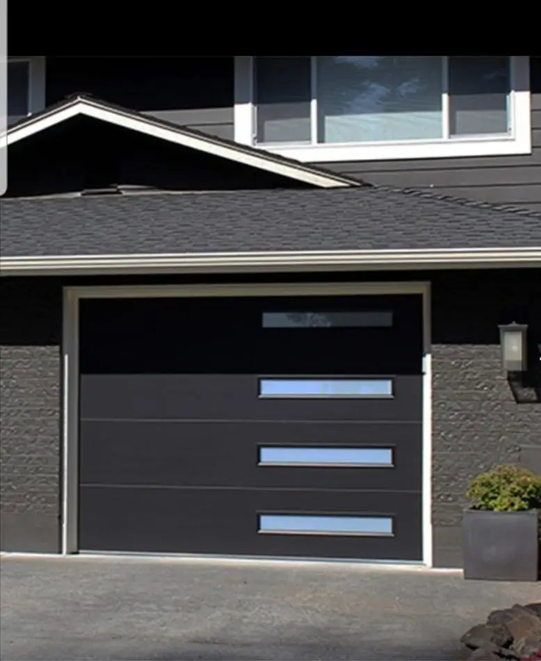 Customized Steel Sectional Panel Garage Doors With Windows Automatic Finished