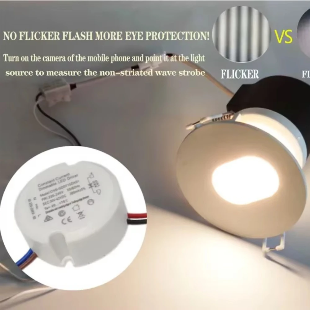 7-15W LED Dimmable Driver 27V-42V 150-450mA Constant Current Power Supply DIP switch For Indoor Downlight 7-15W No Flicker