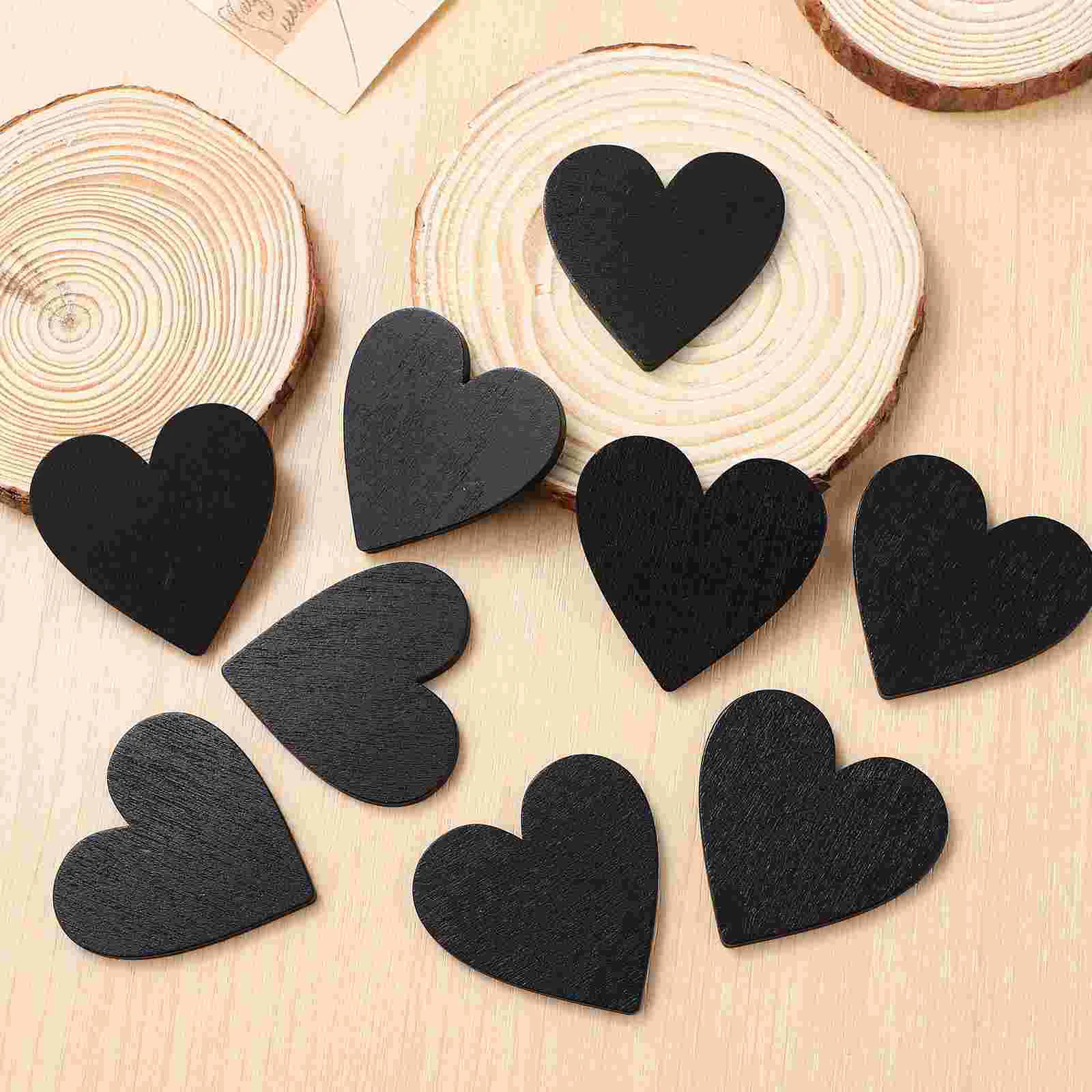 20 Pcs Hearts Shaped Blackboard Table Decor Wood Boards Valentines Signs Wooden