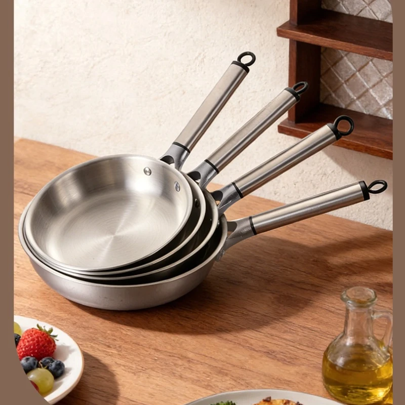 

Сковорода для стейков Hxl из нержавеющей стали без покрытия, с плоским дном, антипригарная.