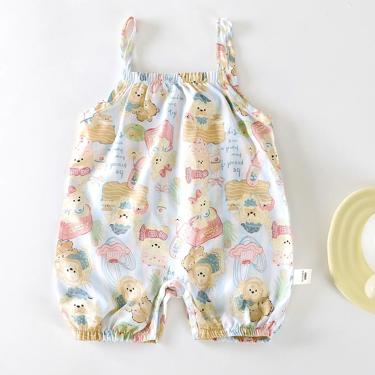 3M-3Y Summer Baby Bodysuit Cute Cartoon Printed Suspender Romper for Baby Girls Boys Thin Soft Toddler One Piece Clothes