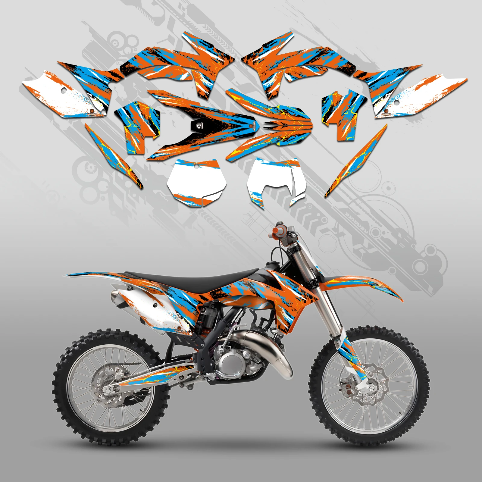 

For KTM SX 125 SXF 250 SXF 450 SX SX-F 2011-2012 XCW 300 XC-W 250 2013 Motocross Graphics Background Decals Sticker Customize