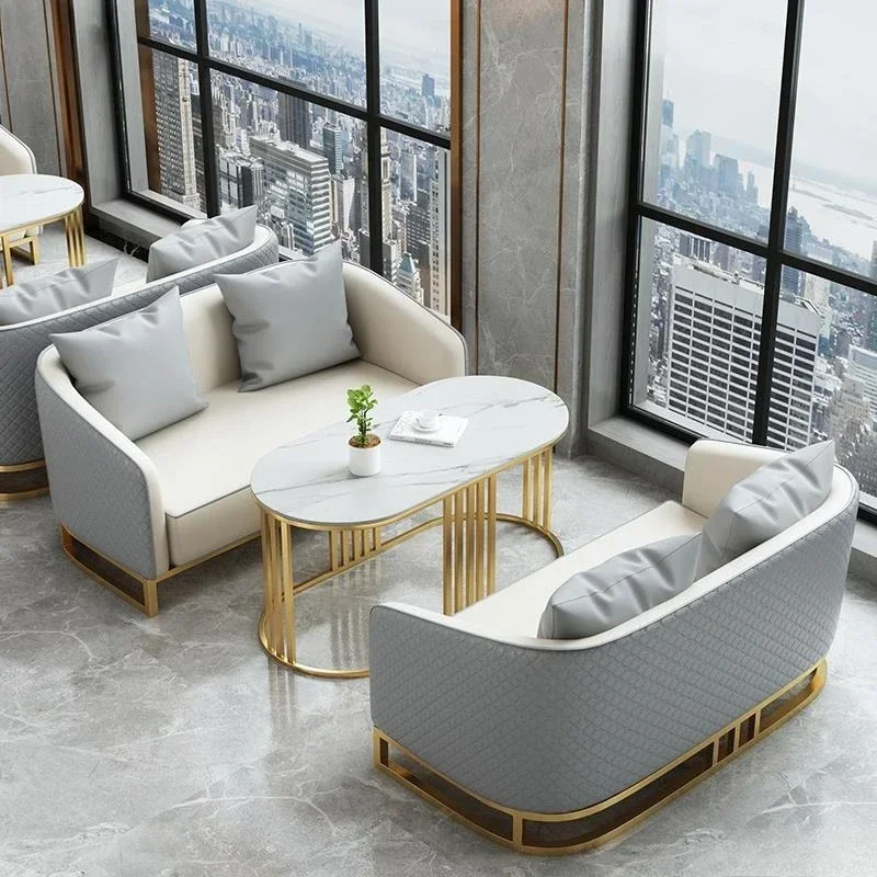 

The hotel lobby negotiates the combination of tables and chairs, the sales office sofa business meeting guest reception