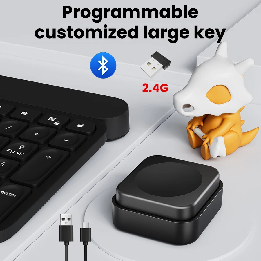

Custom Shortcut Mini Keyboard Programmable Macro Keypad Tri-mode Wireless Wired Volume Buttons for Laptop PC Mac Office Gaming