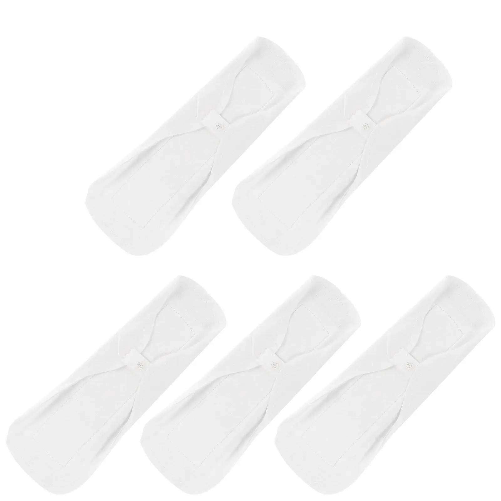 

5Pcs Reusable Cotton Menstrual Pads Washable Soft Cloth Sanitary Napkins for Heavy Flow Overnight Period Protection Leakproof
