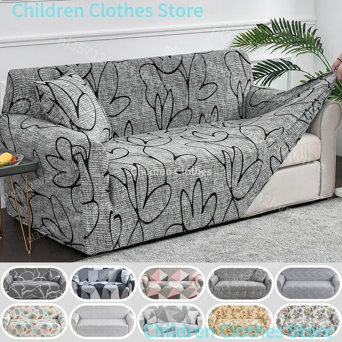 Housse de canapé extensible imprimée de fleurs, 1 pièce, protection de meubles en Spandex Anti-salissure pour chambre à coucher, bureau, salon, décoration de la maison