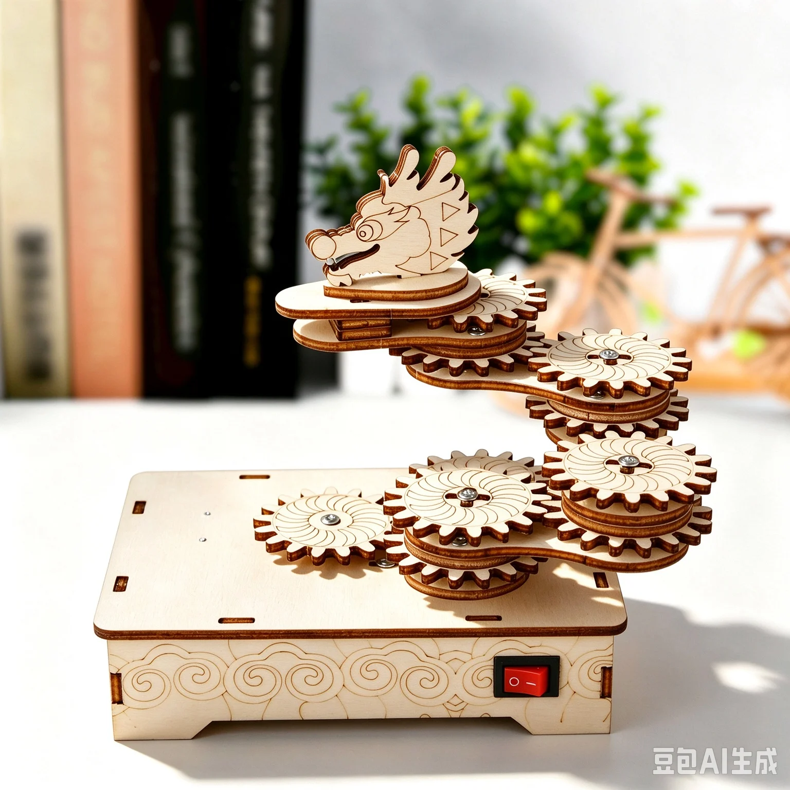 DIY Gear Dragon Assembly Model, Gear Transmission Science Experiment Kit, STEM Educational Handmade Craft Set for Students