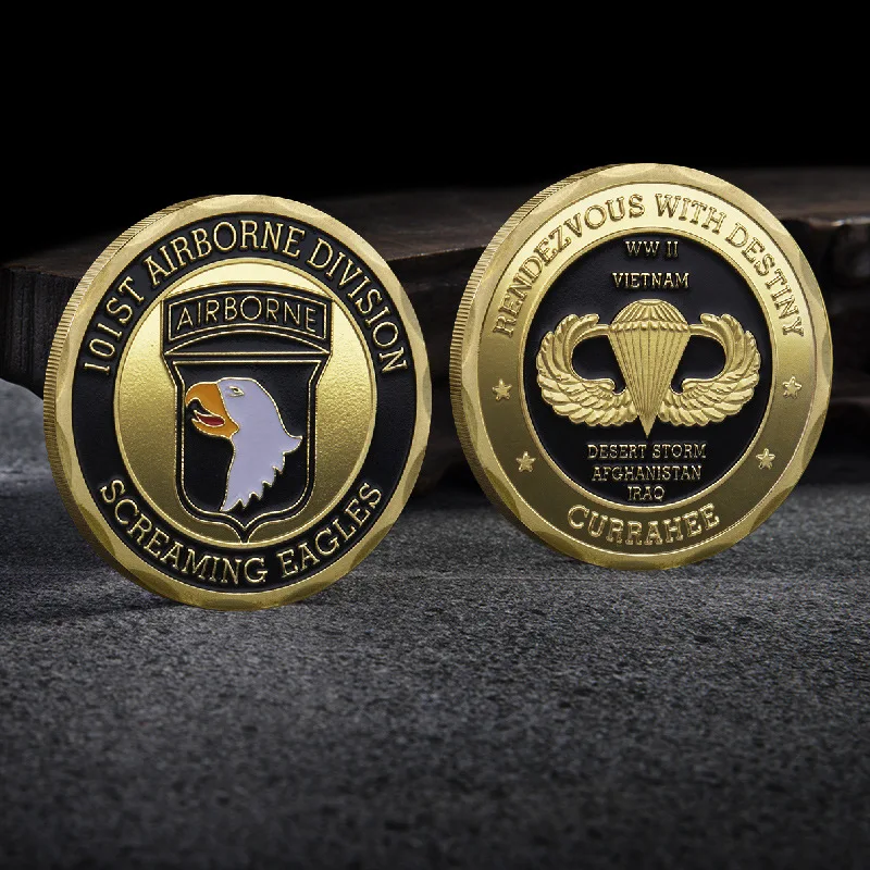 United States Air Force 101st Airborne Division Souvenir Coin Screaming Eagle Gold Plated Challenge Coin Commemorative Coin