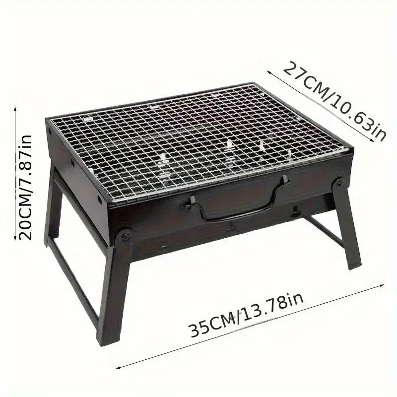 Portable Stainless Steel BBQ Grill Foldable for Outdoor Camping Beach Picnic Charcoal