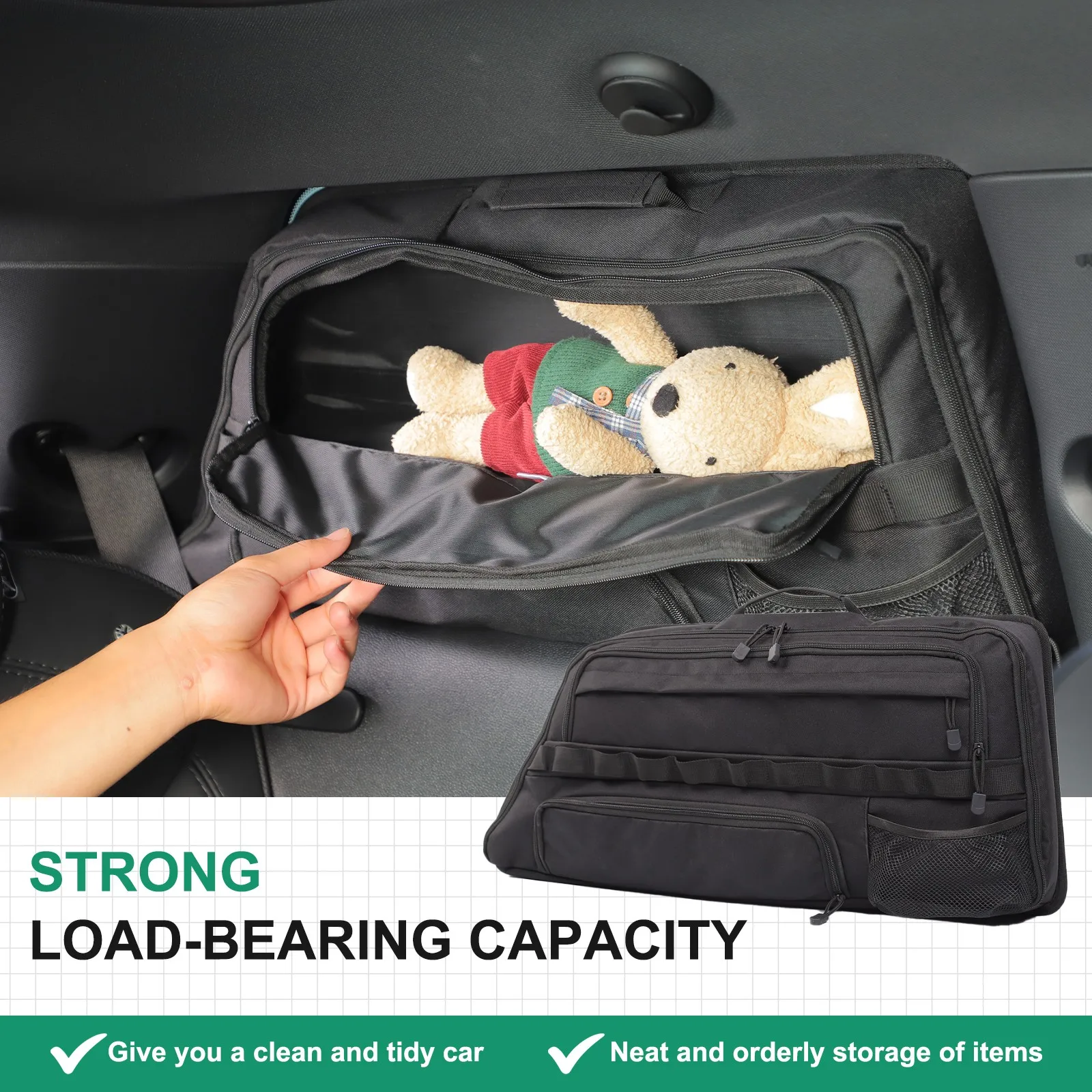 2PCS Car Trunk Side Window Multipurpose Storage Tidy Bag For Honda CR-V 2004-2006 Multipurpose Picnic Stowing Tidying Bag
