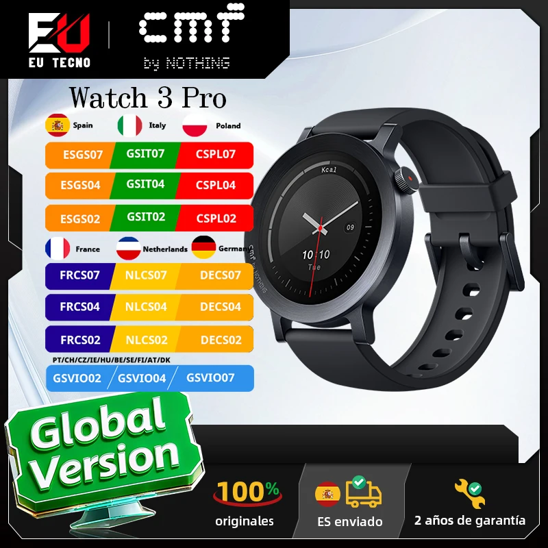 الإصدار العالمي CMF Watch 3 Pro 1.43 بوصة AMOLED ثنائي النطاق GPS بلوتوث مكالمة IP68 مدمج ثنائي النطاق GPS عمر البطارية 13 يومًا #1
