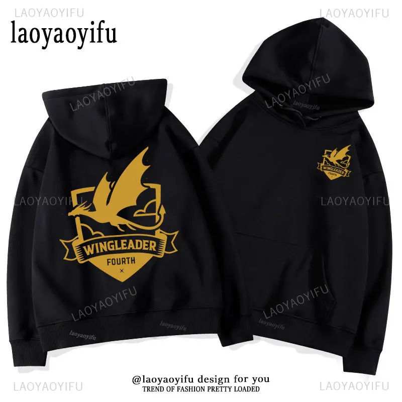 Basgiath War College 2Sided Print Sweatshirt Fourth Wing Hoodies Dragon Rider Pullovers Harajuku Fashion women Bookish Tops